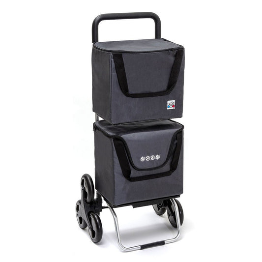 Chariot de courses pliable ModuloBag - Sac 2x20L - 6 roues - Anthracite