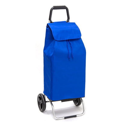 Chariot de courses pliable SIDEBAG - Sac 55L imperméable - 2 roues - Design Eco Bleu