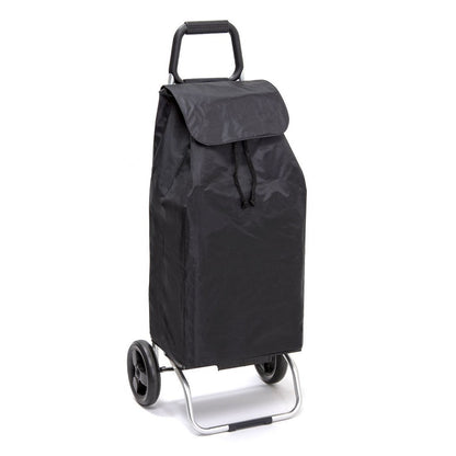  Chariot de courses pliable Buggy - Sac 55L imperméable - 2 roues - Design Noir