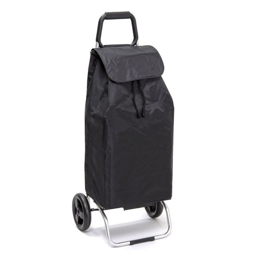  Chariot de courses pliable Buggy - Sac 55L imperméable - 2 roues - Design Noir