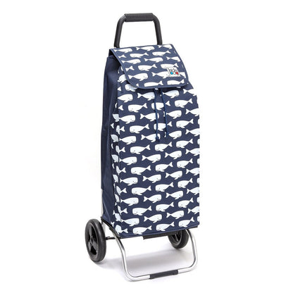 Chariot de courses pliable Carlux - Sac 55L imperméable - 2 roues - Design Baleine