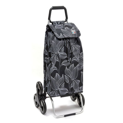 Chariot de courses pliable SIDEBAG - Sac 55L imperméable - 6 roues - Design Blackleaves