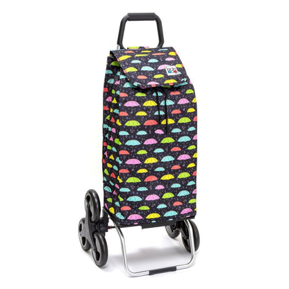 Chariot de courses pliable Carlux - Sac 55L imperméable - 6 roues - Design Parapluie