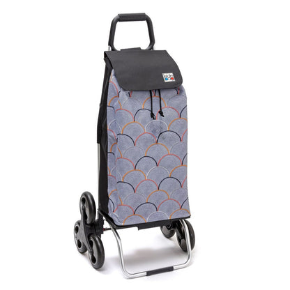 Chariot de courses pliable Carlux - Sac 55L imperméable - 6 roues - Design Psychegrey