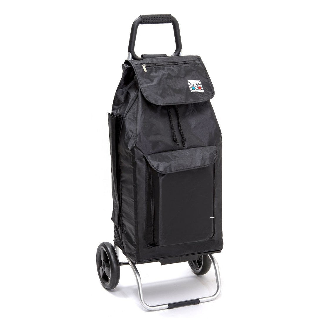  Chariot de courses pliable Carlux - Sac 65L Multipoche imperméable - 2 roues - Design Noir