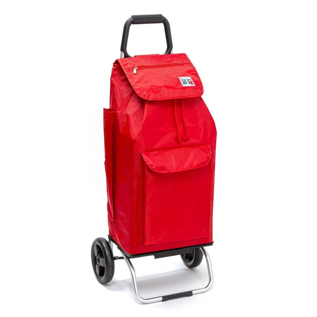  Chariot de courses pliable Carlux - Sac 65L Multipoche imperméable - 2 roues - Design Rouge