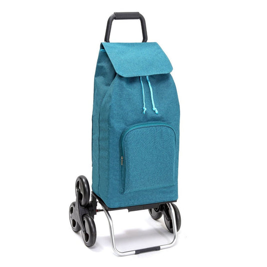 Chariot de courses pliable SIDEBAG - Sac 65L Multipoche imperméable - 6 roues - Design Chiné Canard