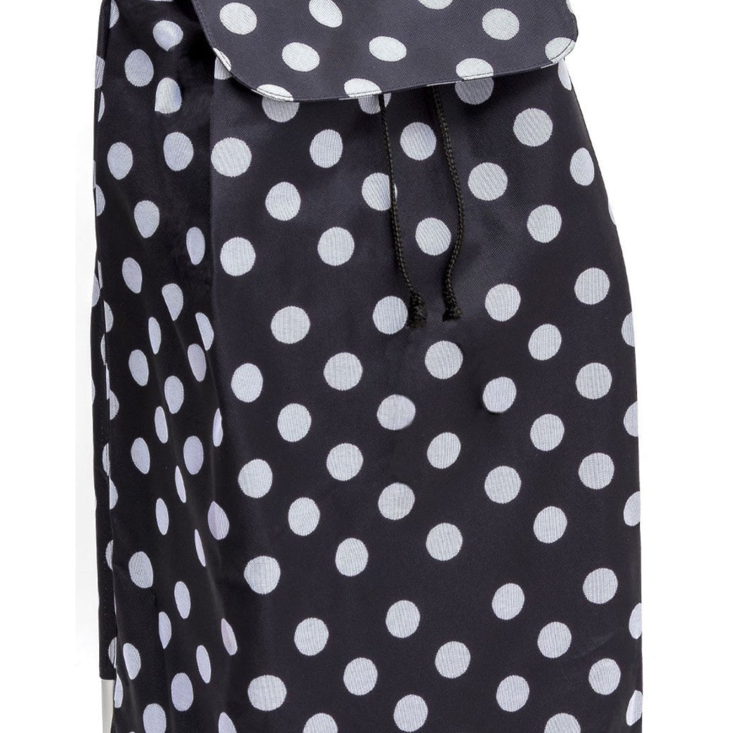 Zoom sur le sac 55L - Pois Blanc Noir
