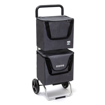 Chariot de courses pliable ModuloBag - Sac 2x20L - 2 roues - Anthracite