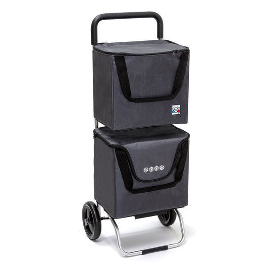Chariot de courses pliable ModuloBag - Sac 2x20L - 2 roues - Anthracite