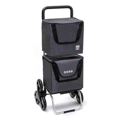  Chariot de courses pliable ModuloBag - Sac 2x20L - 6 roues - Anthracite